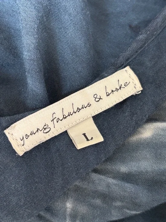 Young Fabulous & Broke Dawn Navy Tie Dye Maxi Dress Bohemian Large - Picture 14 of 16